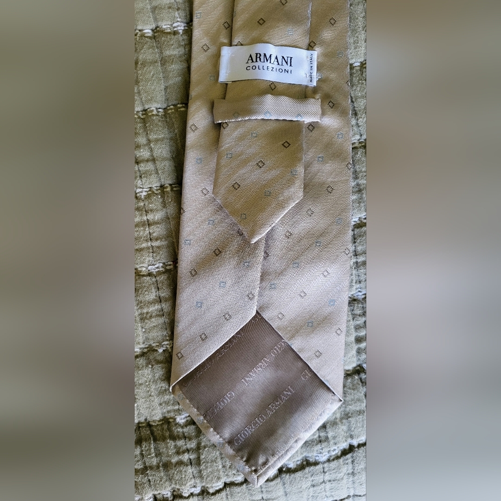 Armani Collezioni Tan Classic Silk Tie